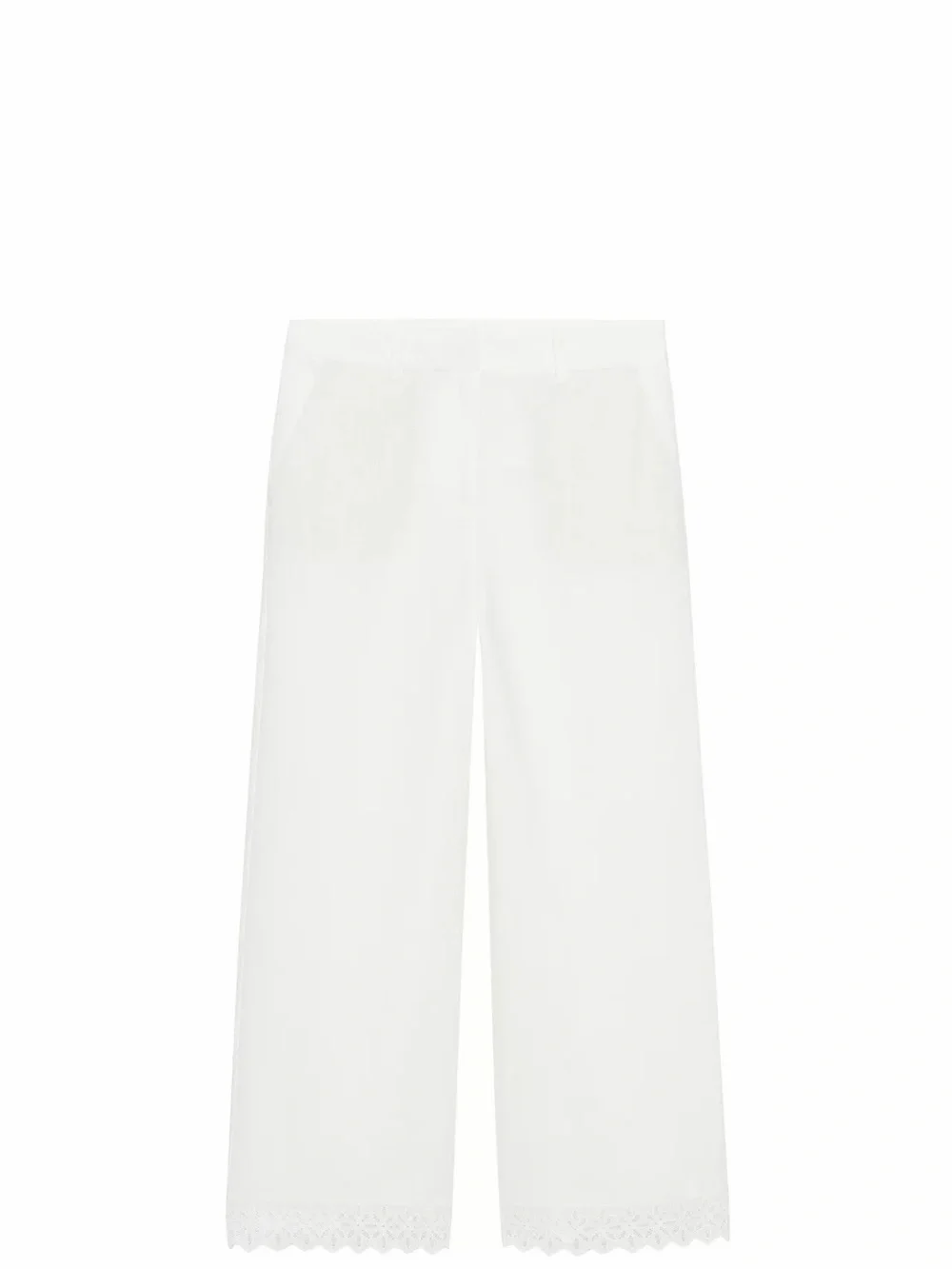 Women's Cream Linen Lace pants